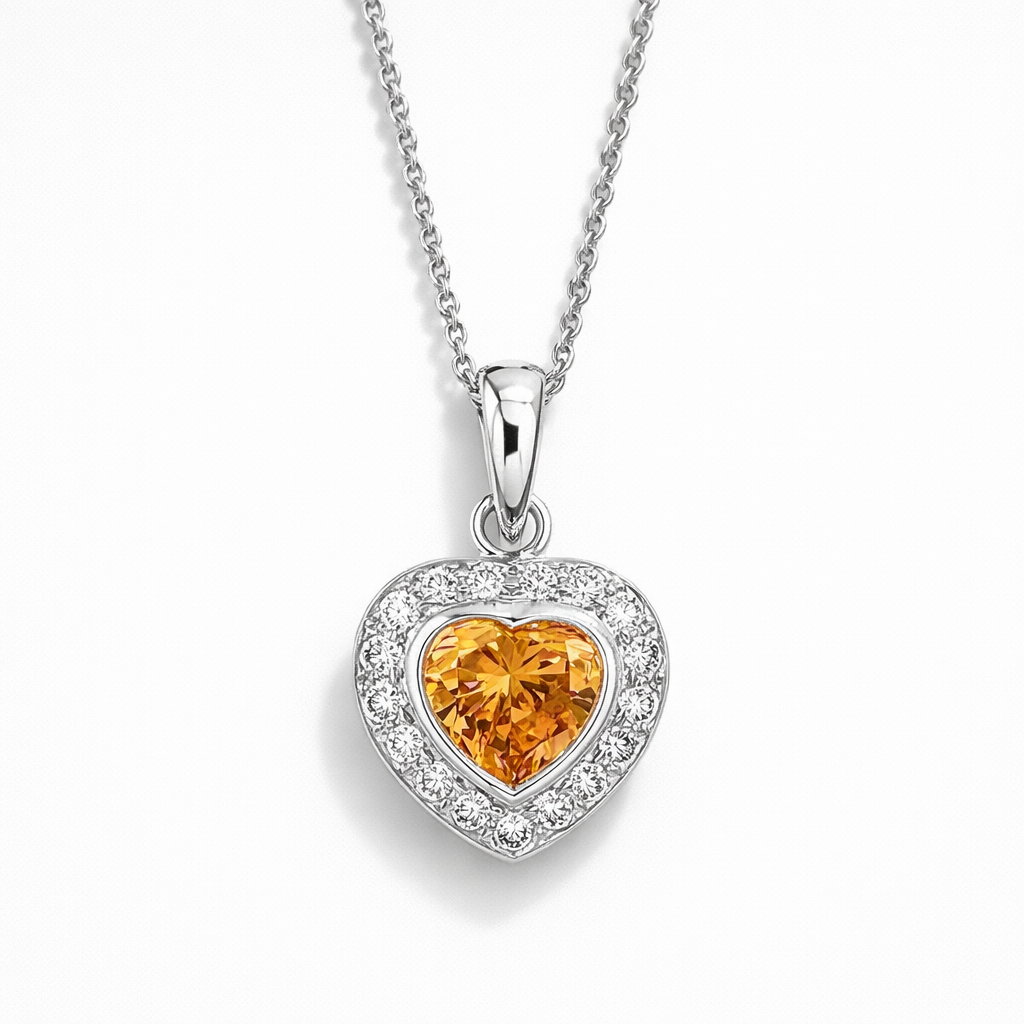 Golden Heart Halo Pendant