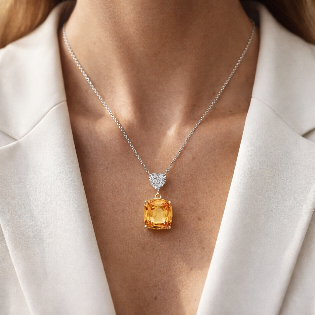 Golden Radiance Heart Pendant