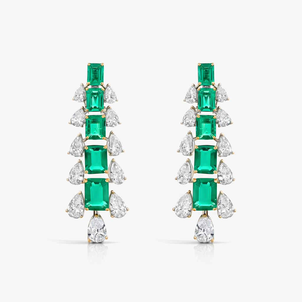 Emerald Cascade High Jewellery Earrings