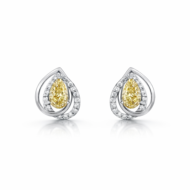 Golden Radiance Pear Diamond Earrings – Golden Radiance Pear Diamond Earrings