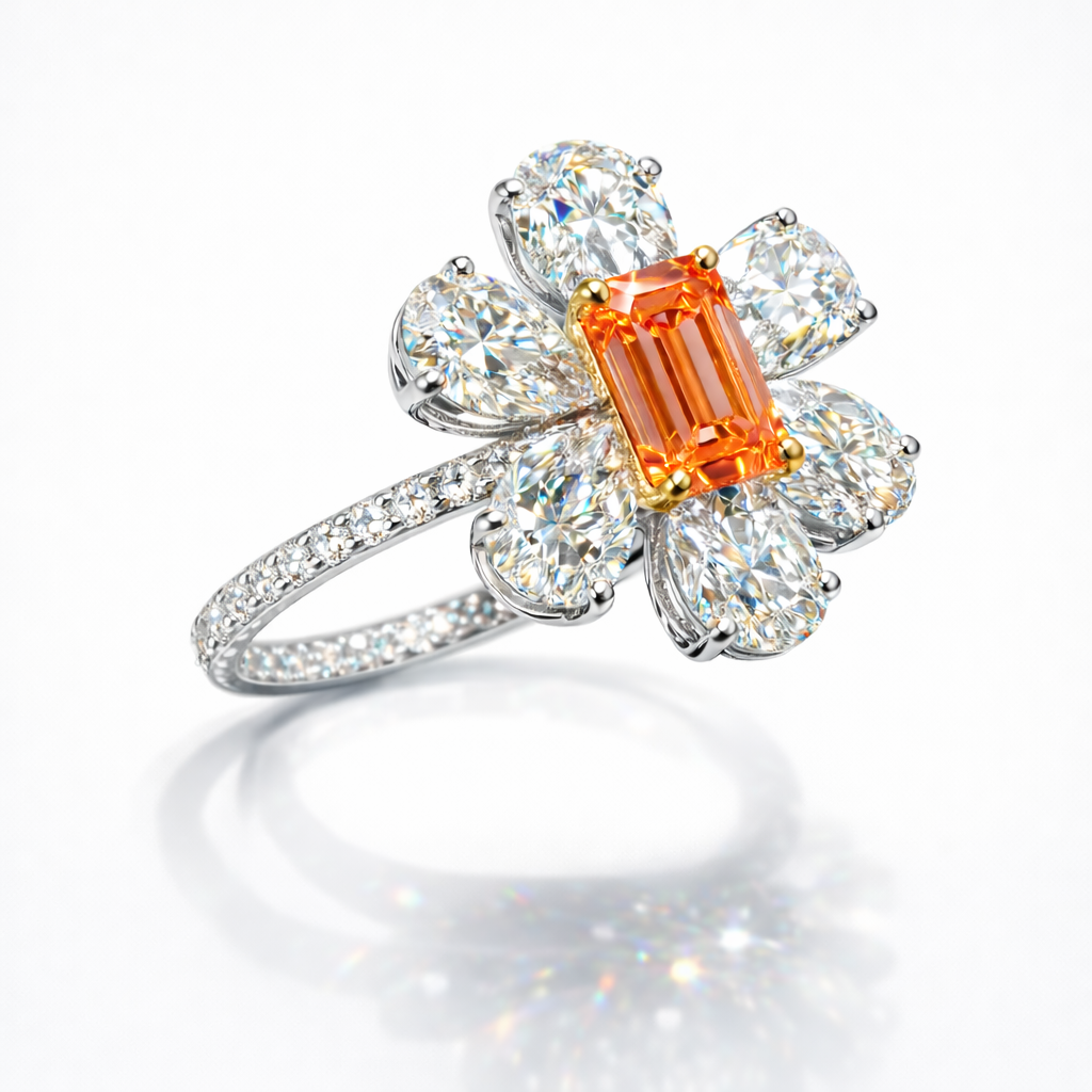 Fancy Vivid Orange Diamond Ring