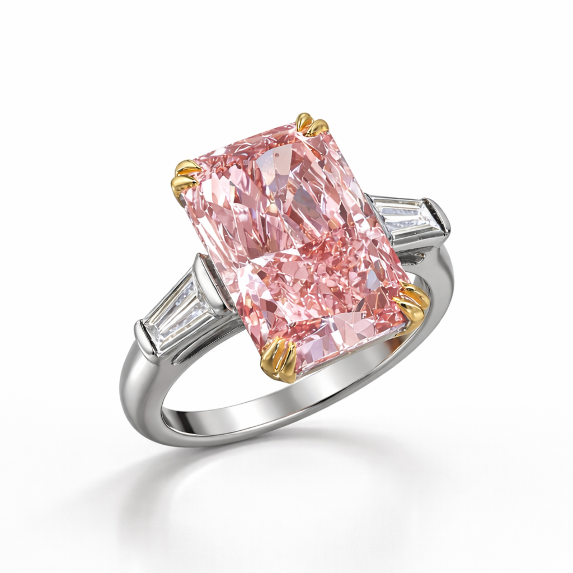 Blush Radiance Emerald-Cut Pink Diamond Ring