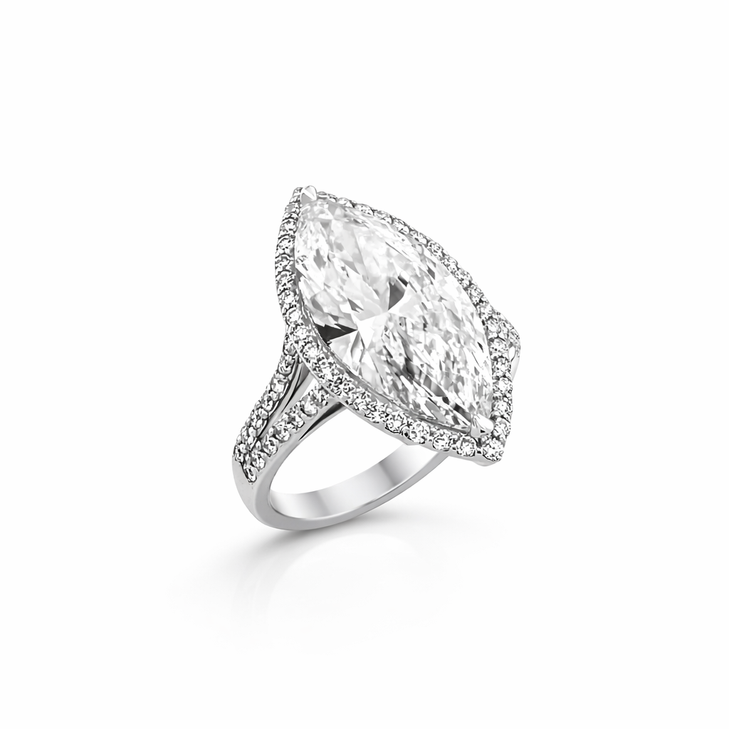 Ethereal Marquise Halo Diamond Ring