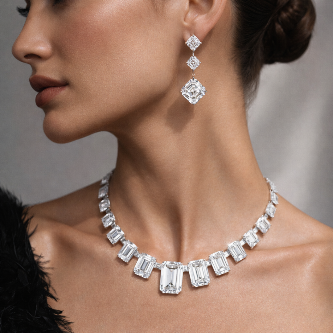 Emerald Cascade Diamond Necklace