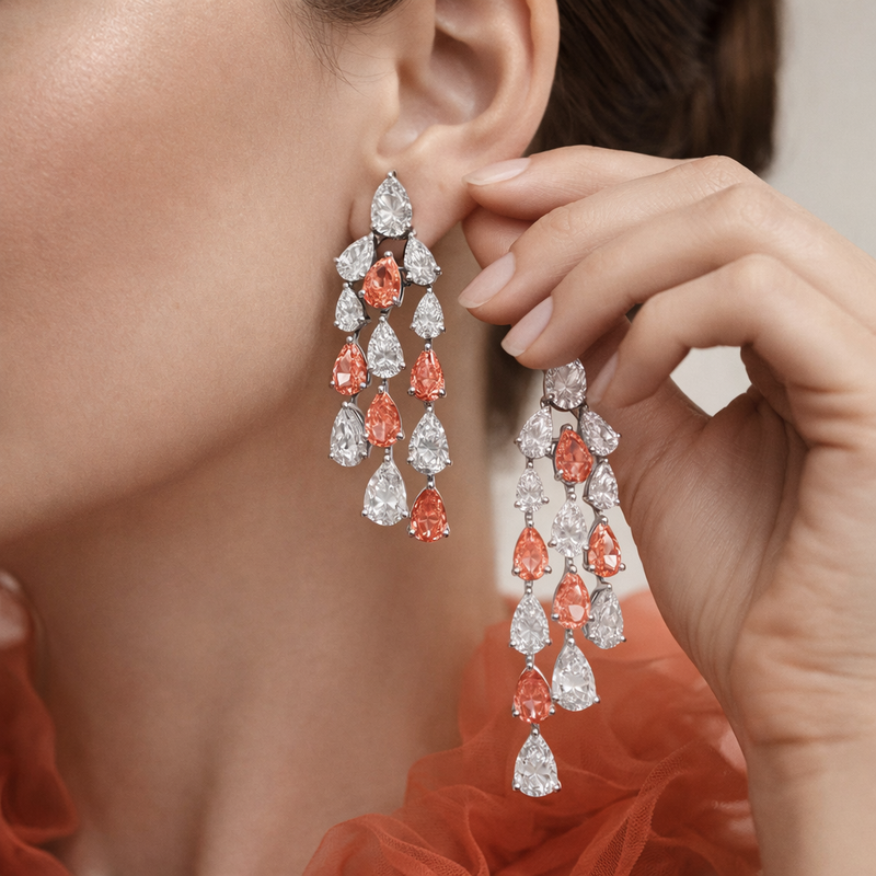 Vivid Pink Fancy Diamond Chandelier Earrings – Vivid Pink Fancy Diamond Chandelier Earrings