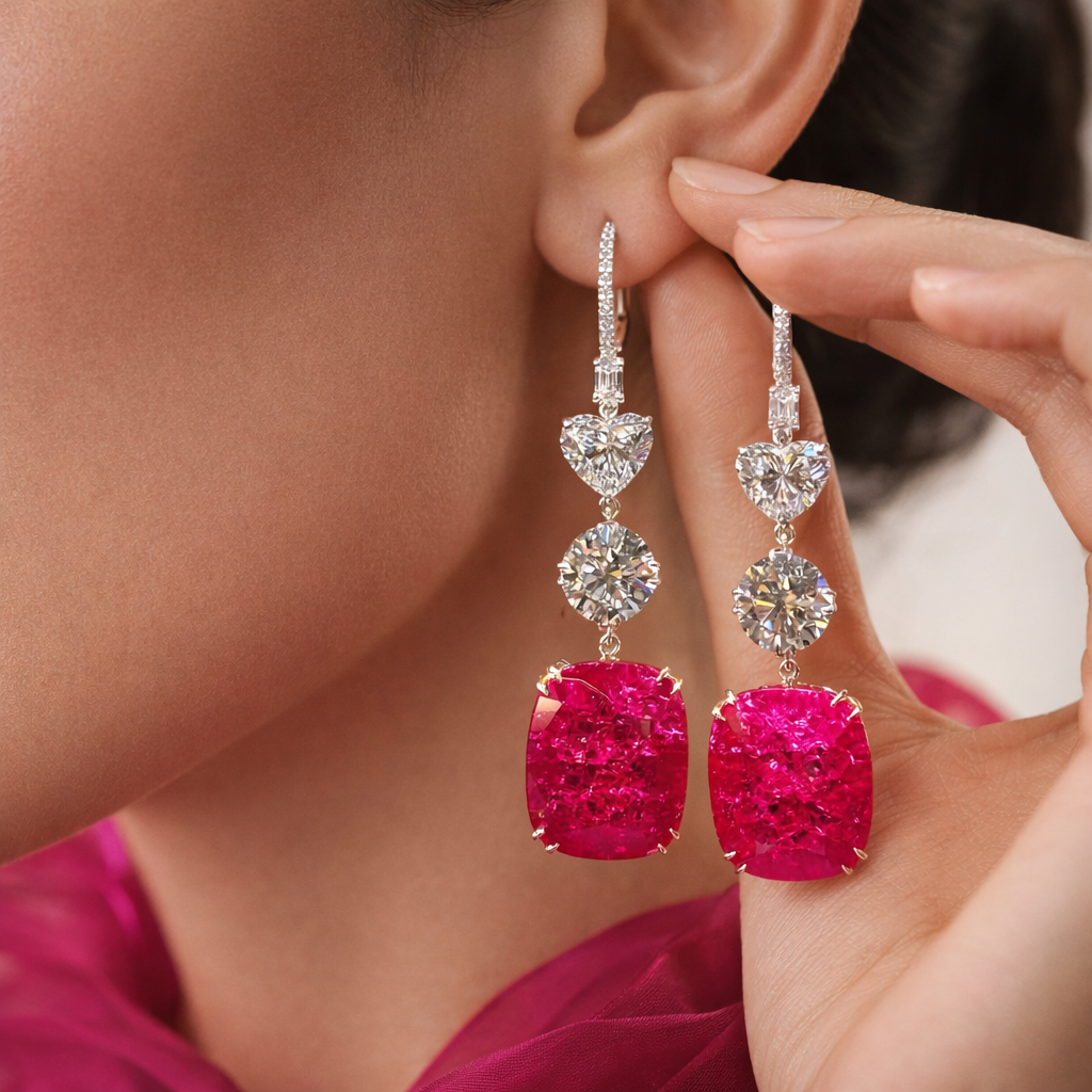Imperial Ruby Cascade Earrings