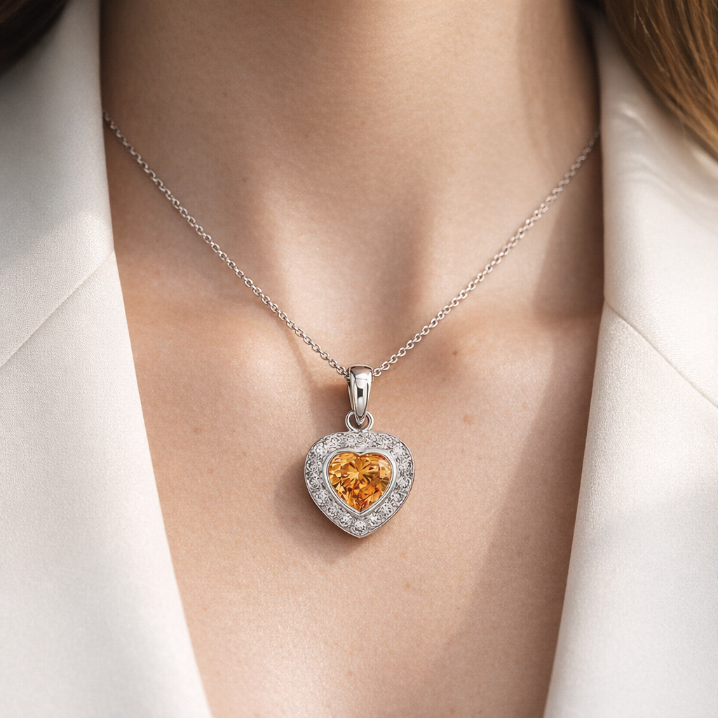 Golden Heart Halo Pendant