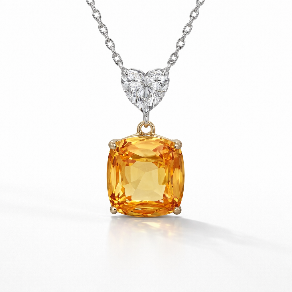 Golden Radiance Heart Pendant