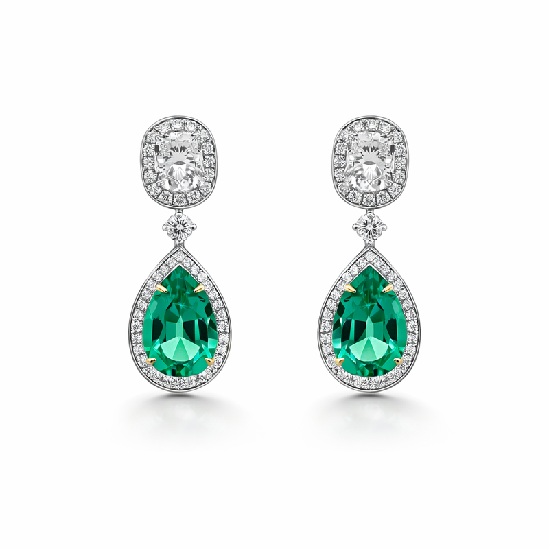 Emerald Symphony Diamond Drop Earrings – Emerald Symphony Diamond Drop Earrings