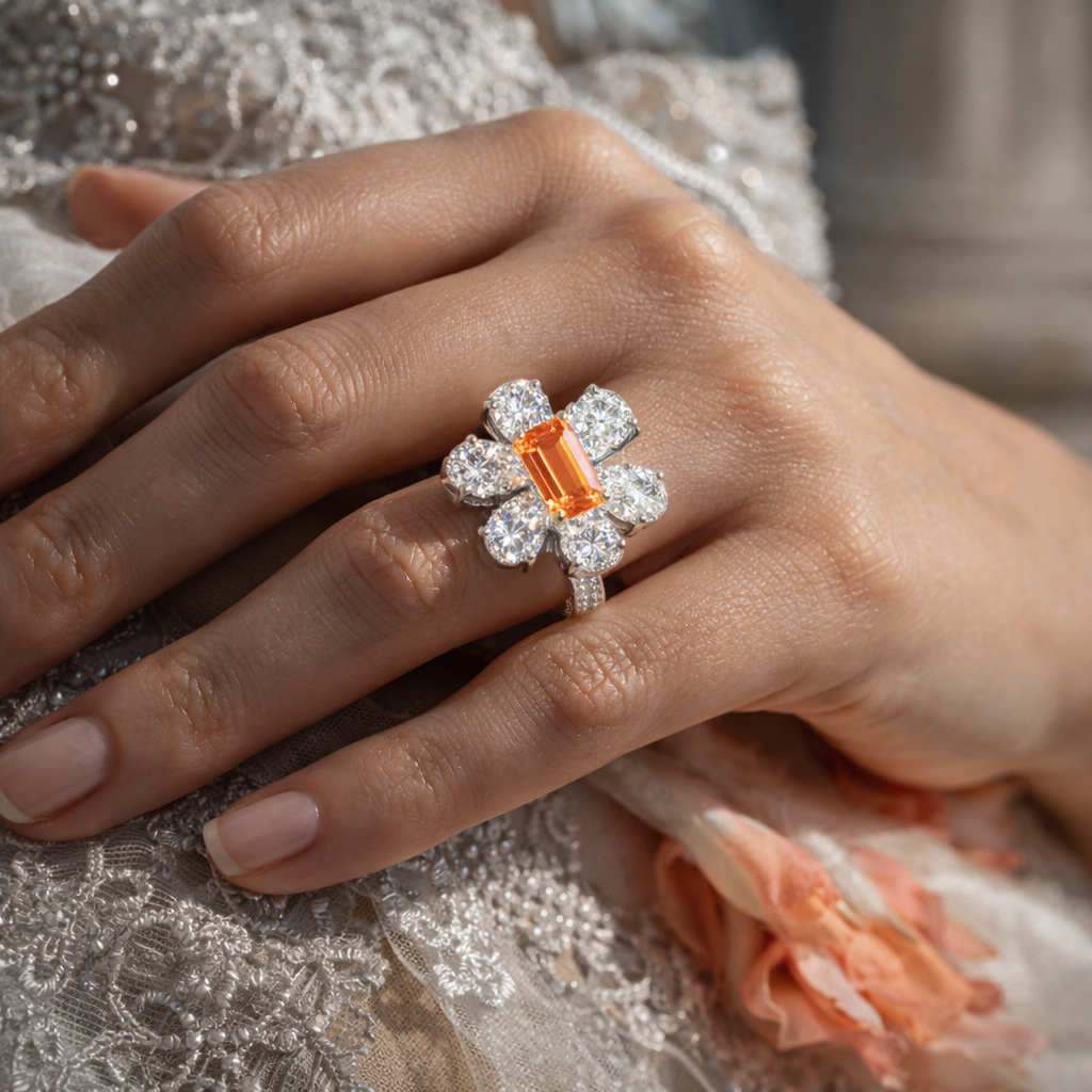 Fancy Vivid Orange Diamond Ring