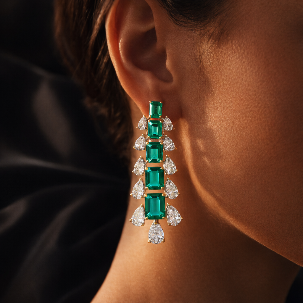 Emerald Cascade High Jewellery Earrings