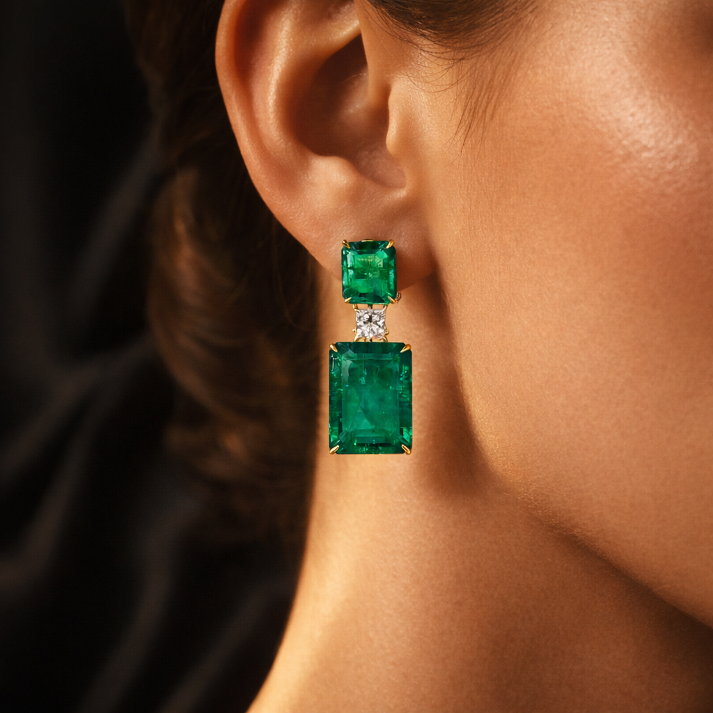 Emerald Majesty Drop Earrings