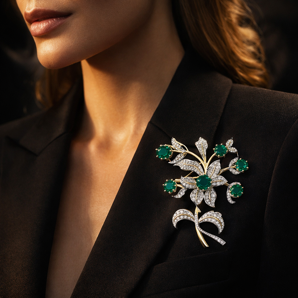Emerald Reverie Brooch