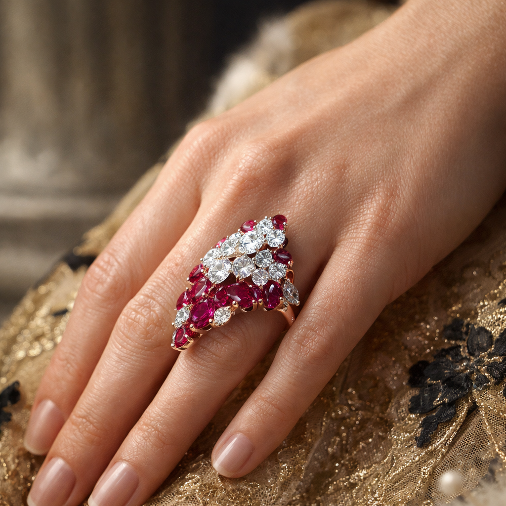 Imperial Ruby Cascade Ring