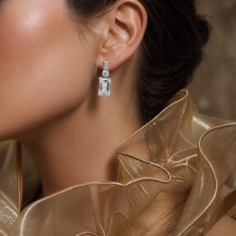 Emerald Cascade Diamond Earrings – Emerald Cascade Diamond Earrings