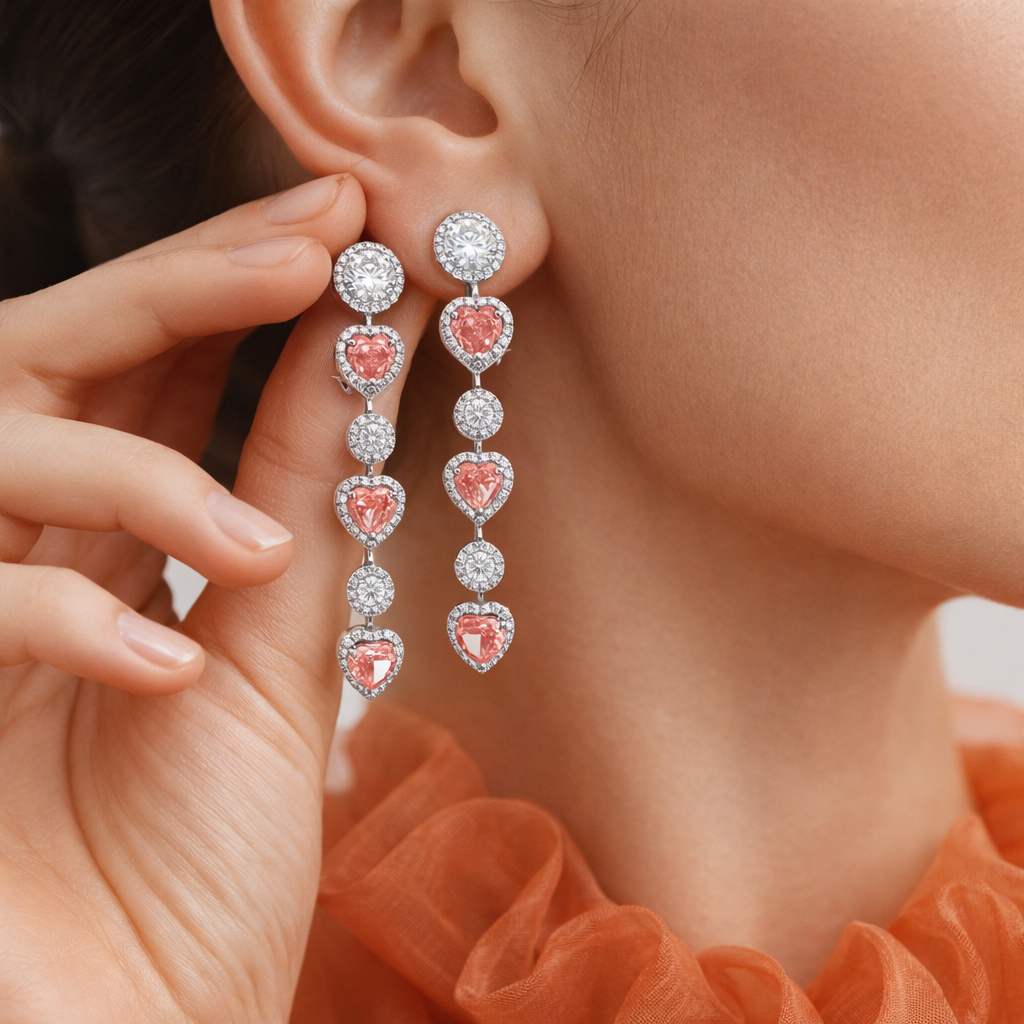 Blush Cascade Fancy Diamond Earrings