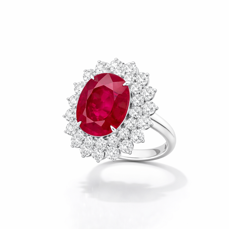 Imperial Ruby Diamond Halo Ring – Imperial Ruby Diamond Halo Ring
