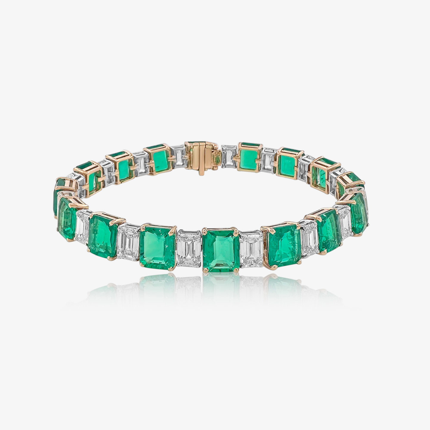 Emerald Royale Alternating Diamond Bracelet
