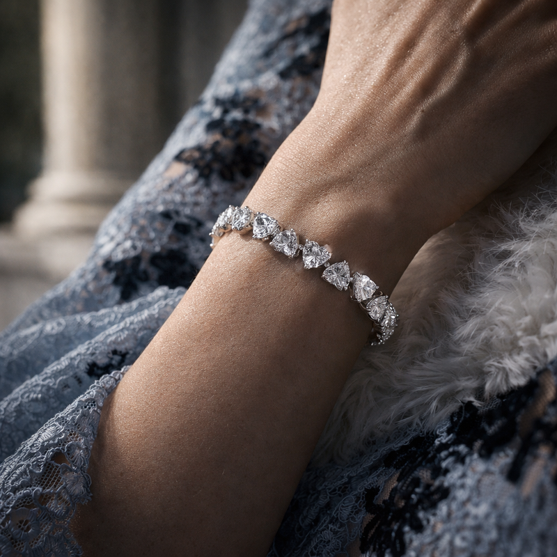 Eternal Amour Diamond Heart Tennis Bracelet – Eternal Amour Diamond Heart Tennis Bracelet