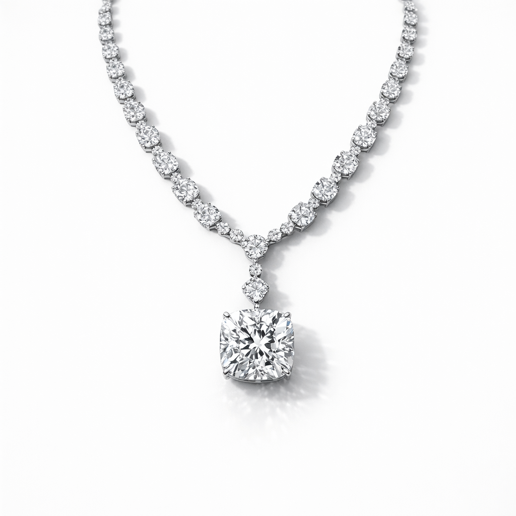 The Majestic Cushion Diamond Necklace