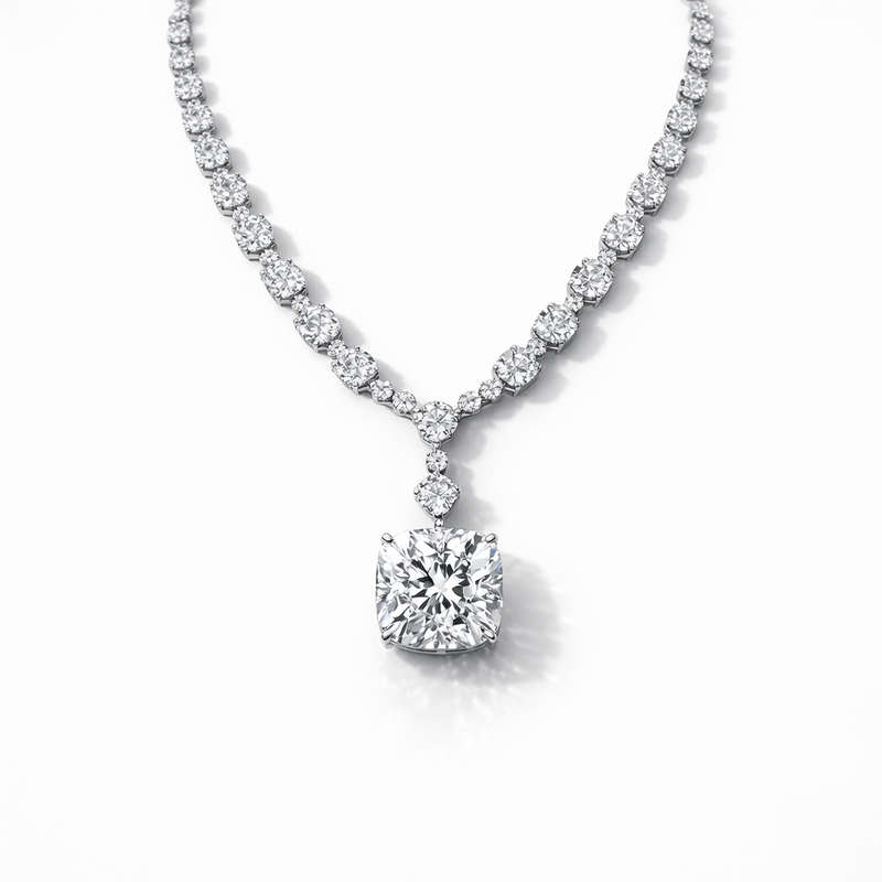 The Majestic Cushion Diamond Necklace – The Majestic Cushion Diamond Necklace