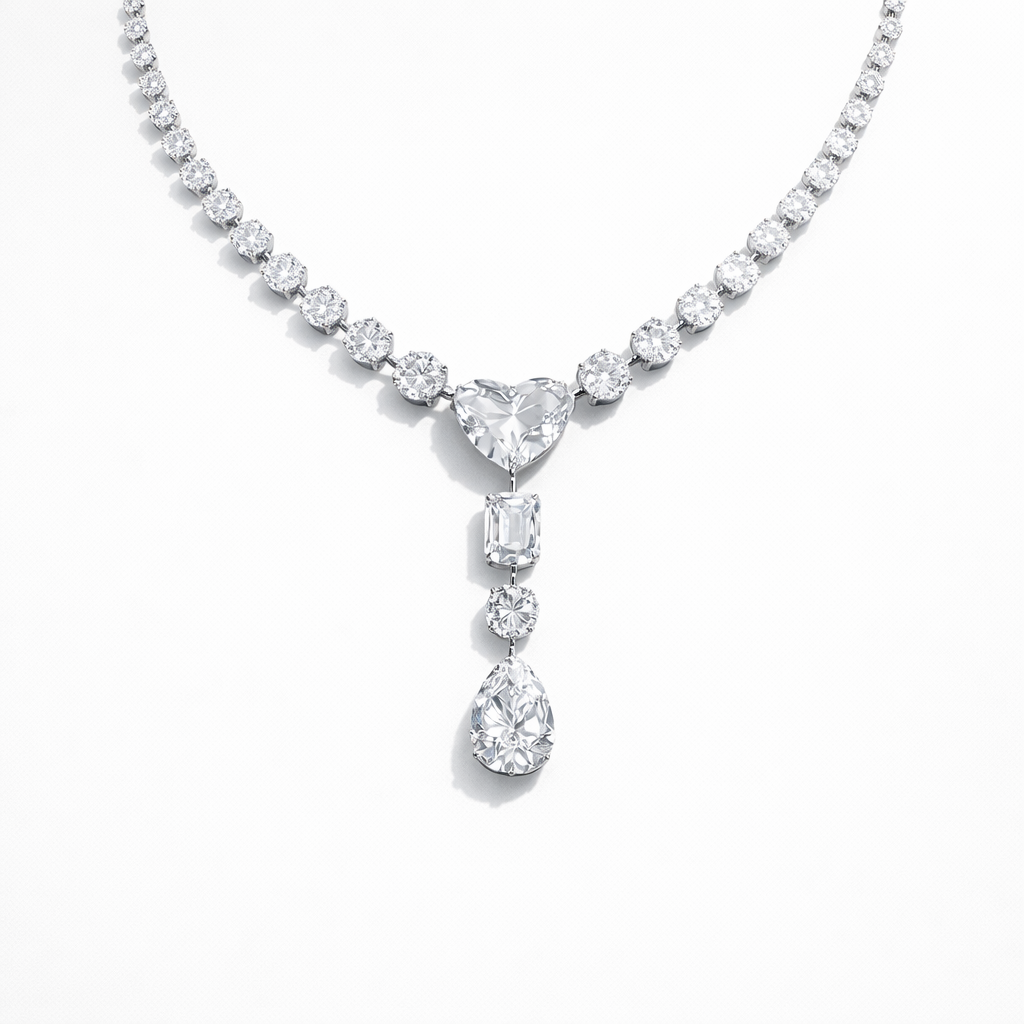 Imperial Heart Diamond Drop Necklace