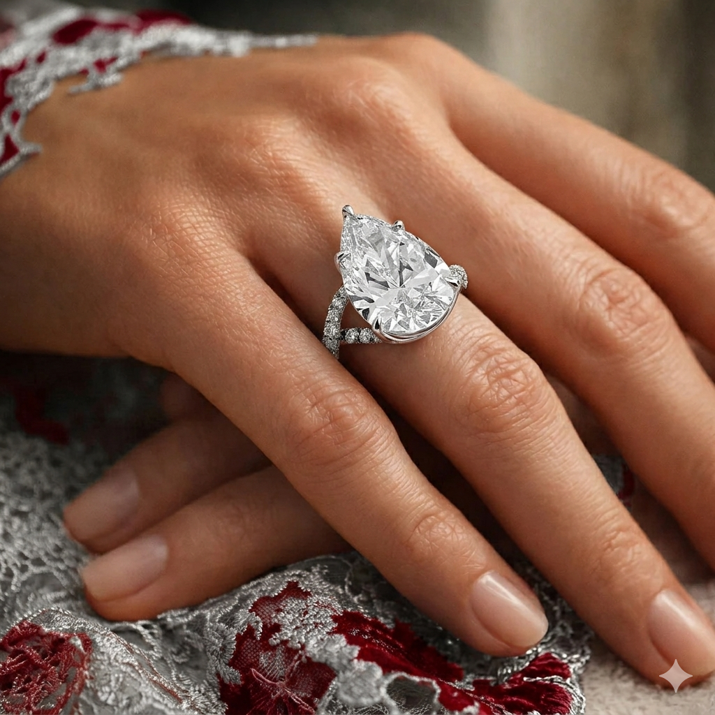 The Majestic Pear Diamond Ring