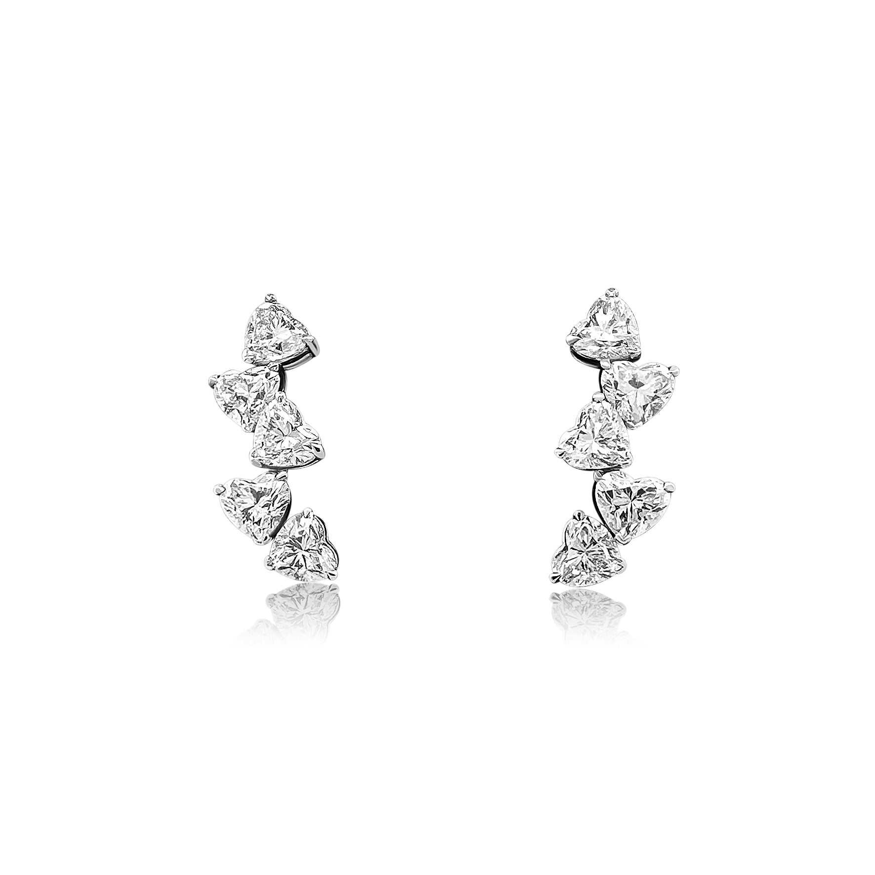 Cascade of Hearts Diamond Earrings