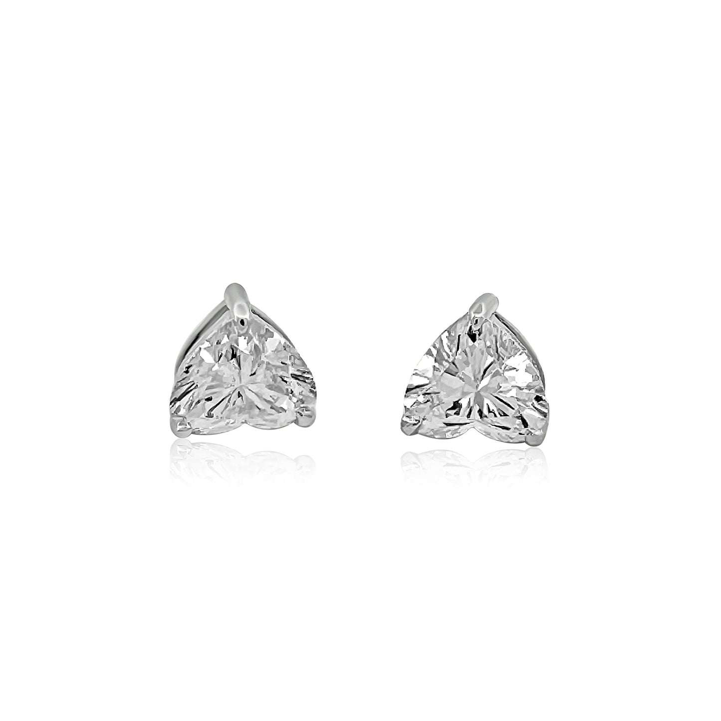 Heart Diamond Stud Earrings