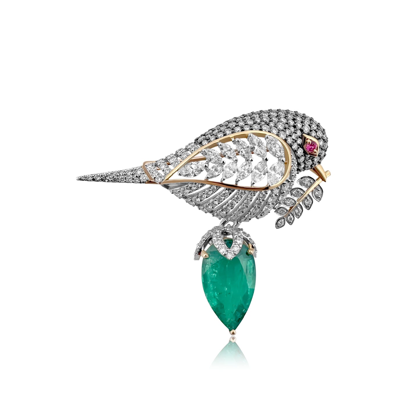 Emerald Poise Brooch