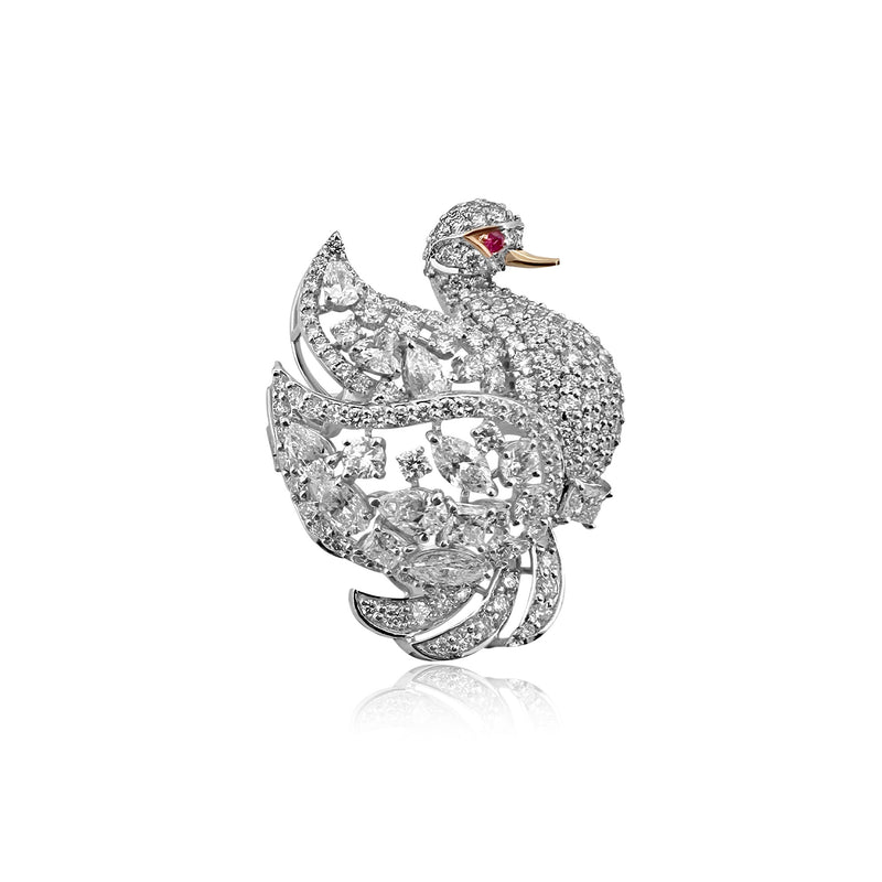 Celestial Swan Diamond Brooch – Celestial Swan Diamond Brooch
