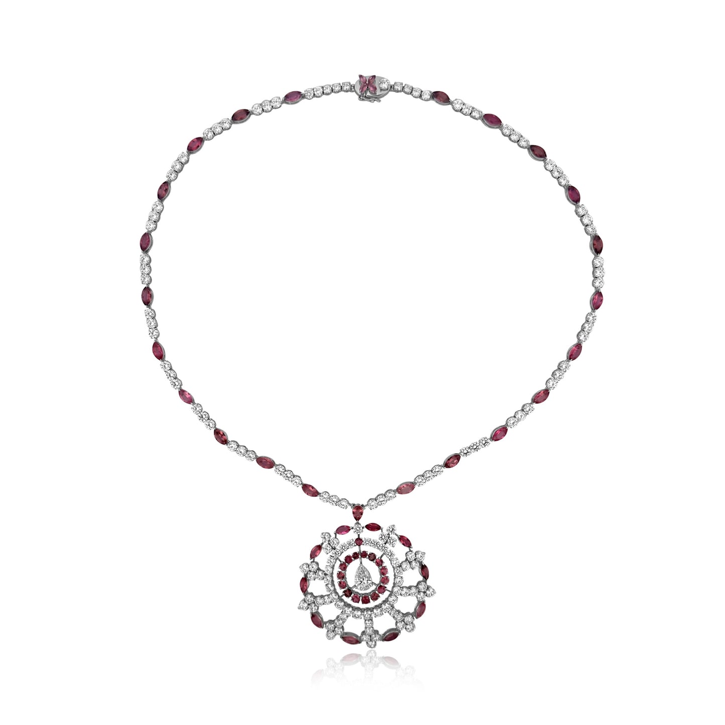 Ruby & Diamond Medallion Necklace
