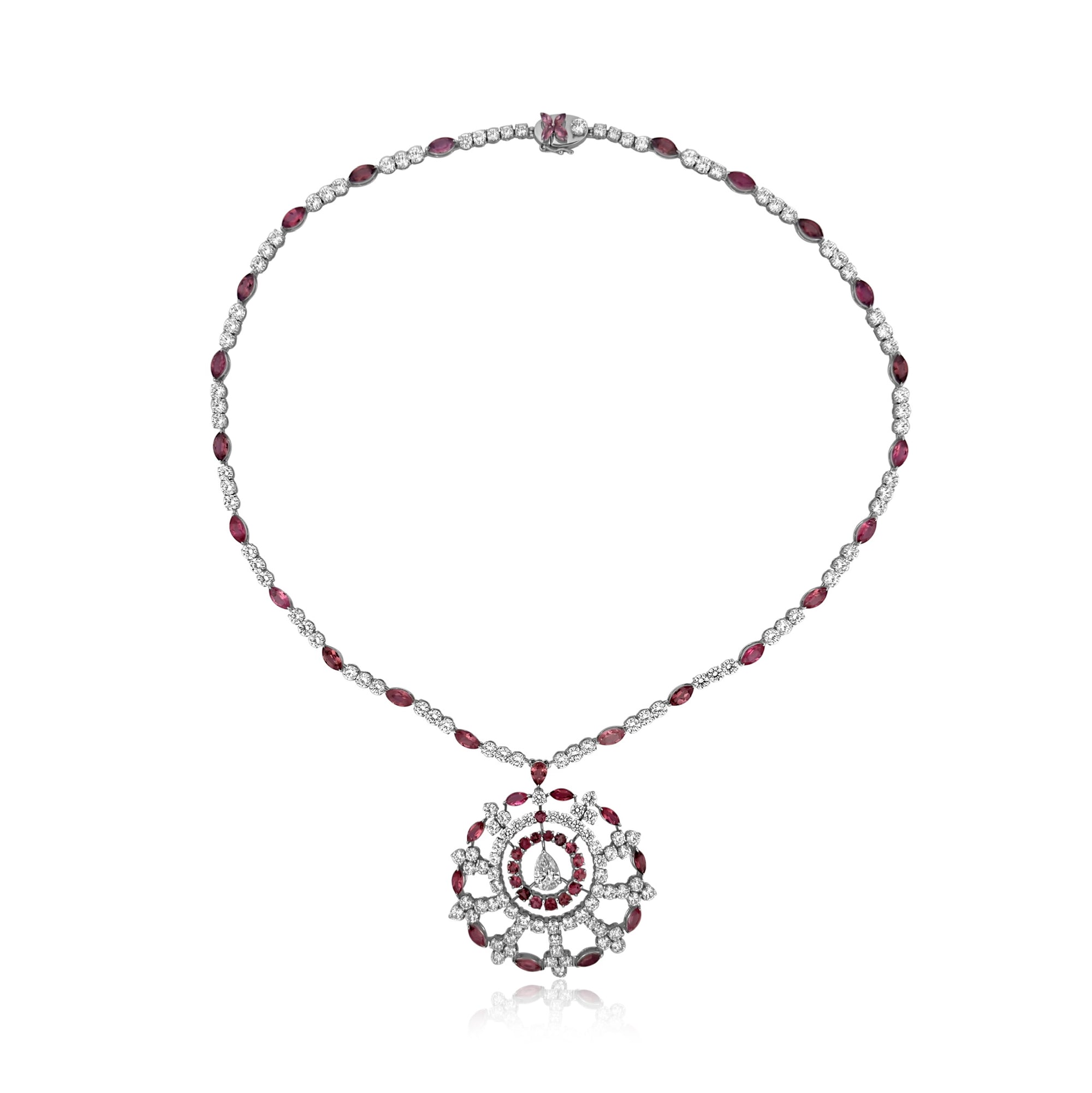 Ruby & Diamond Medallion Necklace