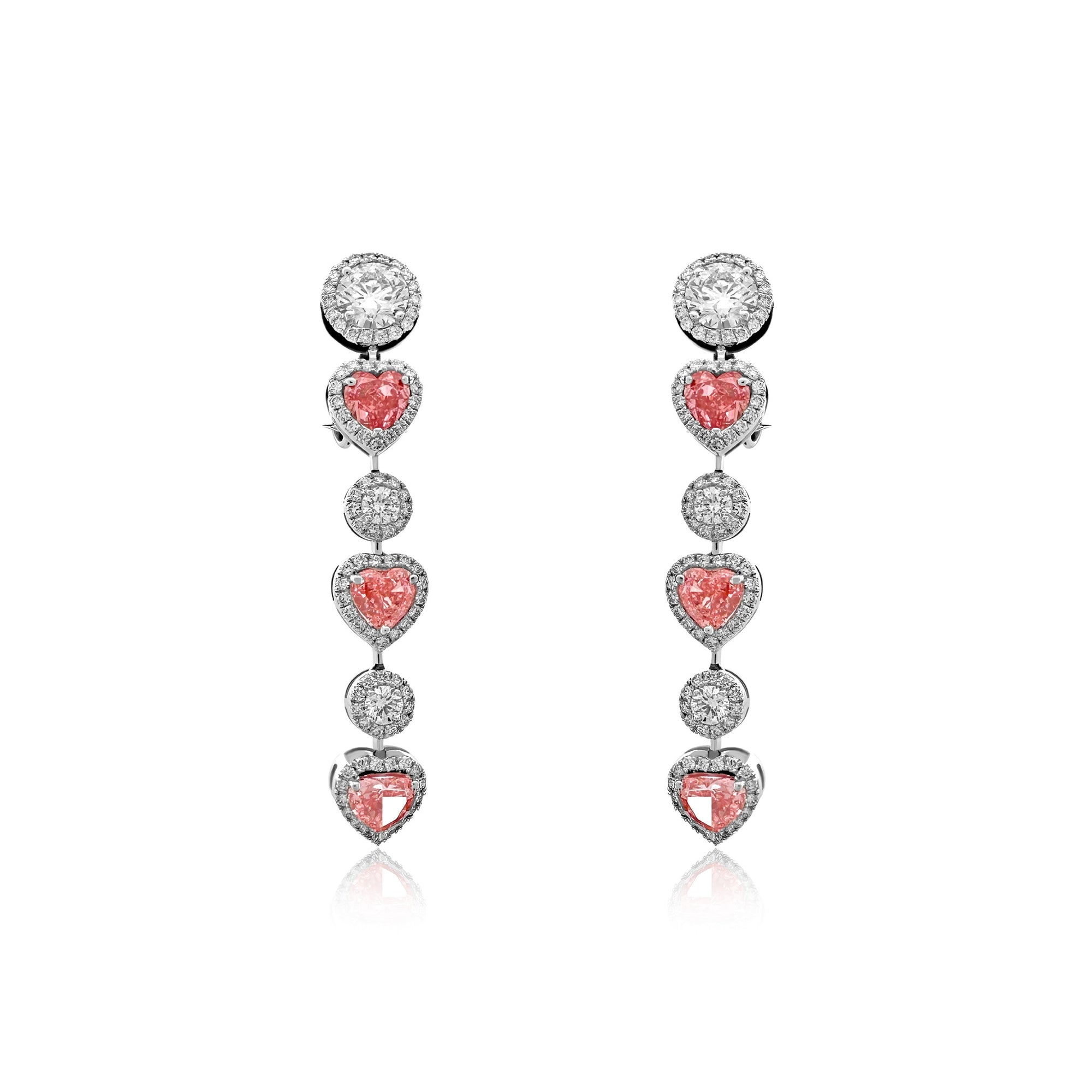 Blush Cascade Fancy Diamond Earrings