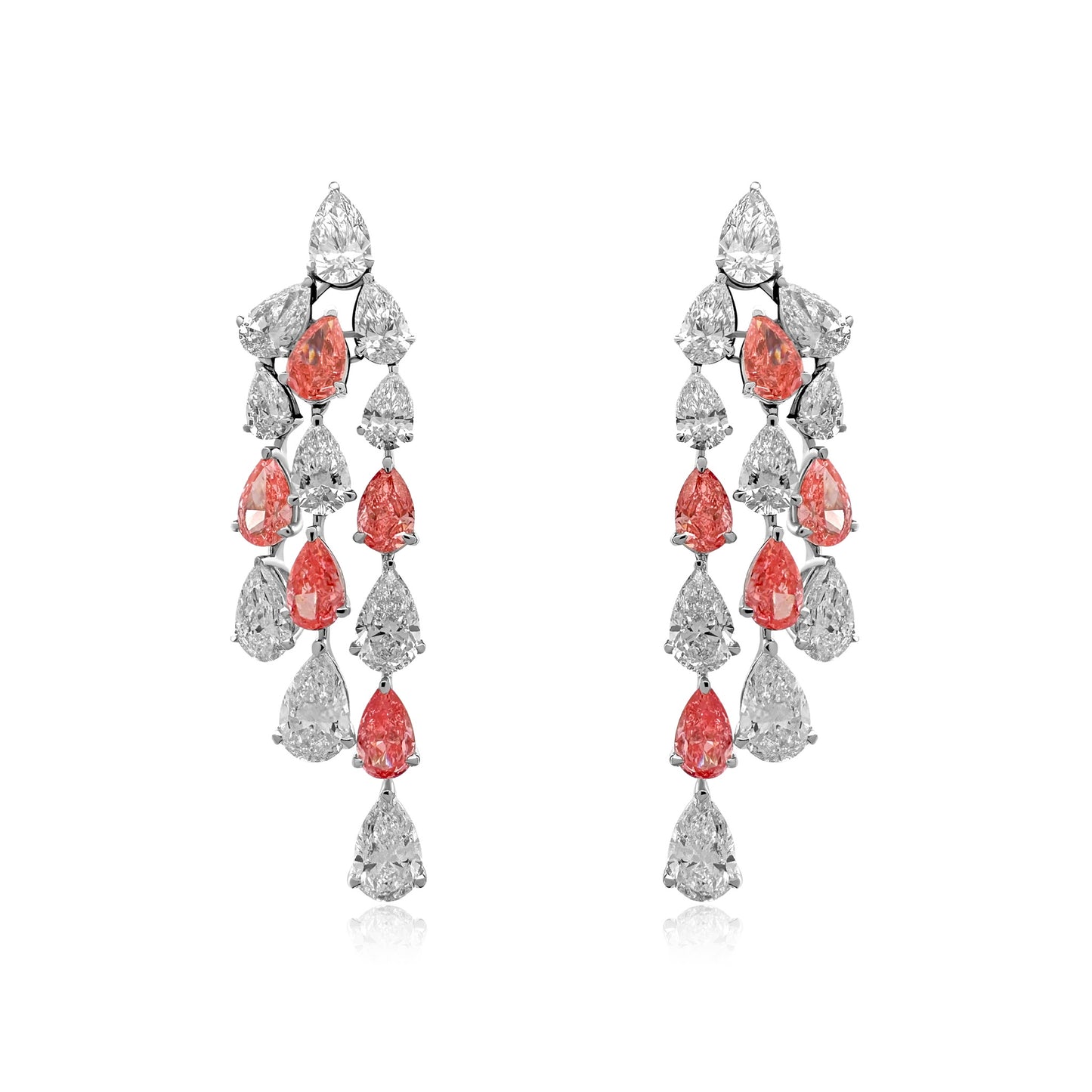 Vivid Pink Fancy Diamond Chandelier Earrings