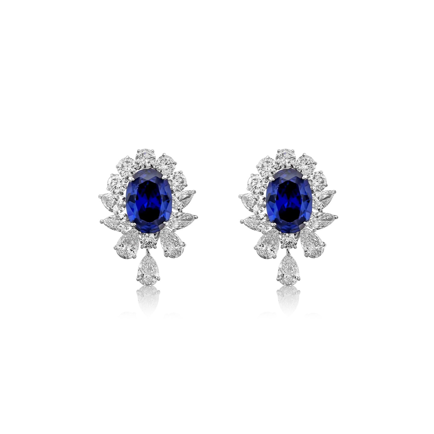 Midnight Sapphire Fleur Earrings
