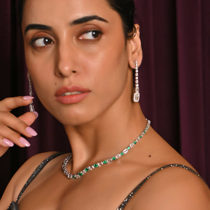 V Neck Lab created diamond necklace