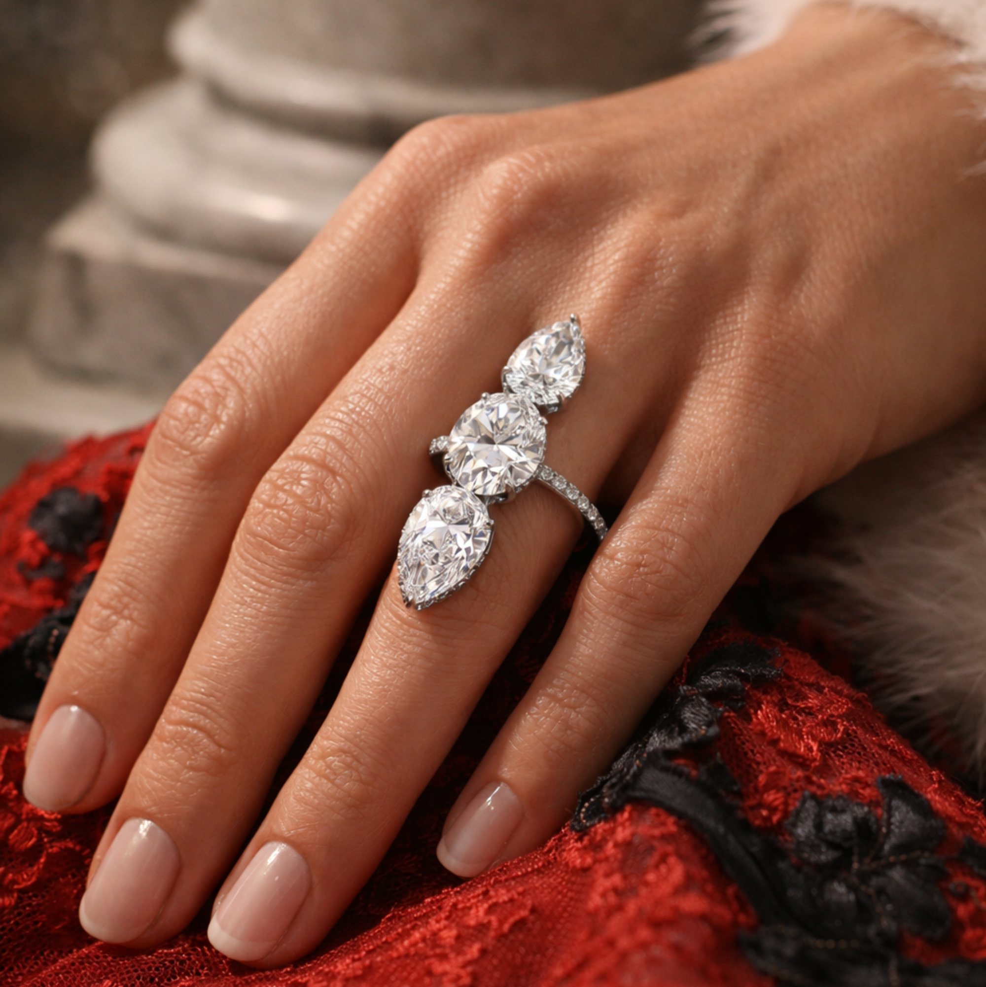 The Trois Lumière Diamond Ring