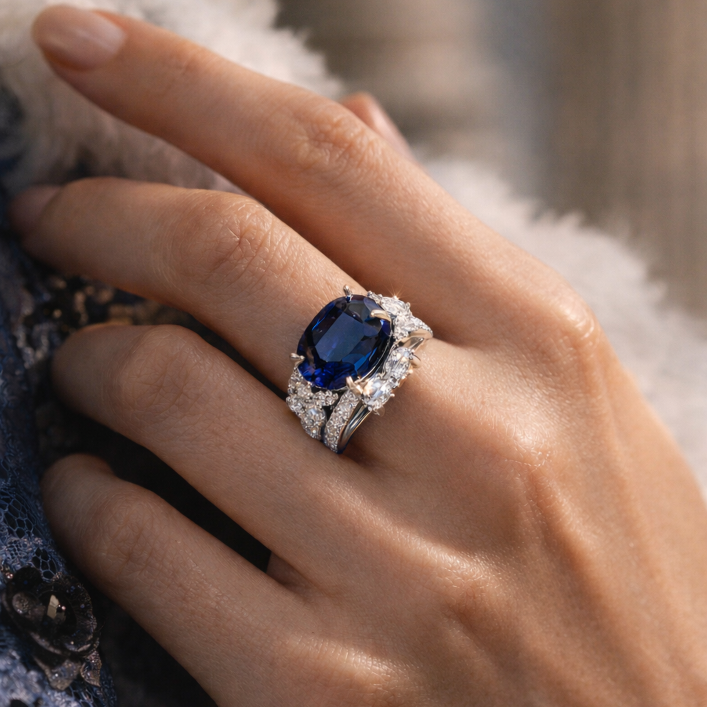 Royal Sapphire Diamond Ring