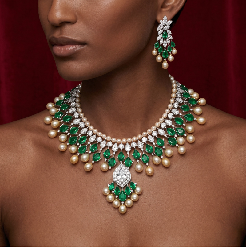 The Verdant Majesty of the Emerald and Pearl Necklace – The Verdant Majesty of the Emerald and Pearl Necklace